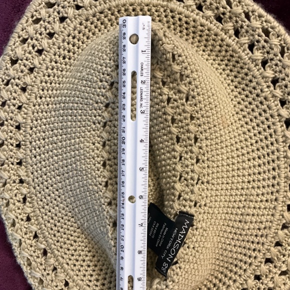 handmade-style crocheted sun hat with floral decoration main image 5